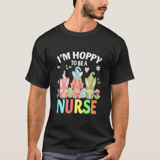 Funny Nurse Gnomes Paasdag Bunny Eggs Rn Icu Cn T-shirt