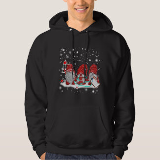 Funny Nurse Gnomes Santa Kerstmis Light Nursing L Hoodie