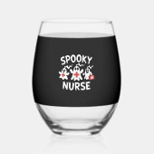 Funny Nurse Halloween Wijnglas Zonder Voet (Voorkant)