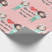 Funny Nurse Heart Gift Wrapping Paper Cadeaupapier (Hoek)