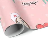 Funny Nurse Heart Gift Wrapping Paper Cadeaupapier (Rol Hoek)