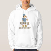 Funny Nurse Hoodie – Coffee Is My Commitment (Voorkant)