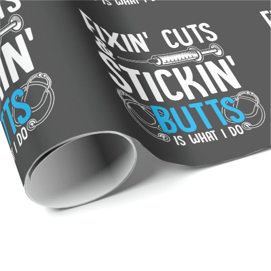 Funny Nurse Humor Physician Assistant Jokes Cadeaupapier (Rol Hoek)