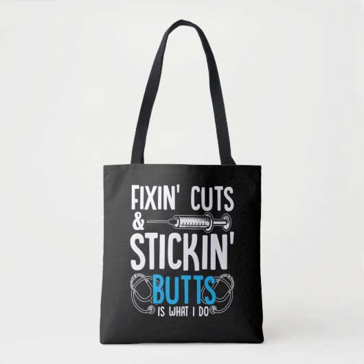 Funny Nurse Humor Physician Assistant Jokes Tote Bag (Voorkant)