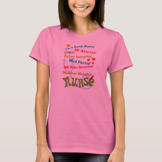 Funny Nurse Humor T-Shirts Pink (Voorkant)
