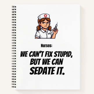 Funny Nurse “I Can Sedate You” Notebook Notitieboek