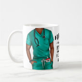 Funny Nurse in Progress, gepersonaliseerd Koffiemok (Links)