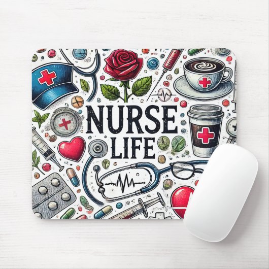 Funny Nurse Life Muismat (Met muis)