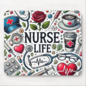 Funny Nurse Life Muismat (Voorkant)