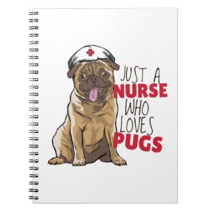 Funny Nurse Loves Pugs RN Dog Mam Gift - Cute Pug Notitieboek
