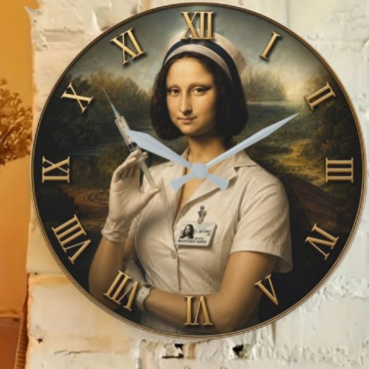 Funny Nurse Mona Lisa Grote Klok