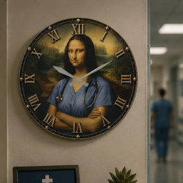 Funny Nurse Mona Lisa Grote Klok