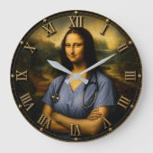 Funny Nurse Mona Lisa Grote Klok (Voorkant)