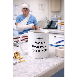 Funny Nurse Mug “High Pain Tolerance” Custom Name Koffiemok