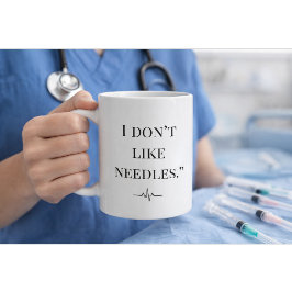 Funny Nurse Mug “I Don’t Like Needles” Custom Gift Koffiemok