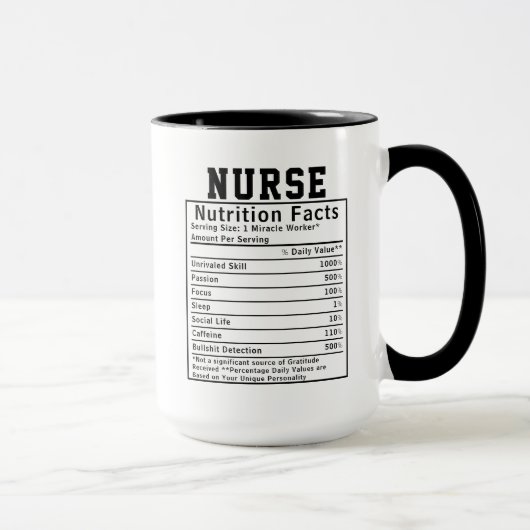 Funny Nurse Nutrition Facts Hospital Staff Gift Mok (Rechts)