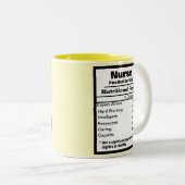 Funny Nurse Nutritional Label Coffee Mok (Voorkant rechts)