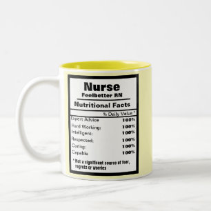 Funny Nurse Nutritional Label Coffee Mok