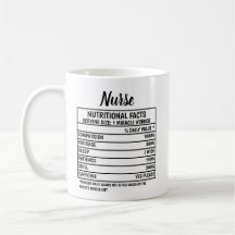 Funny Nurse Nutritional Value Gift Coffee Mok
