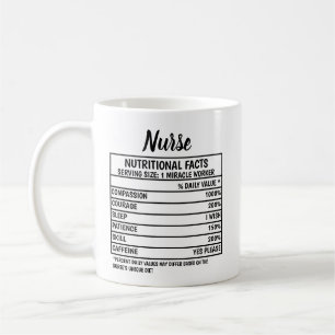 Funny Nurse Nutritional Value Gift Coffee Mok