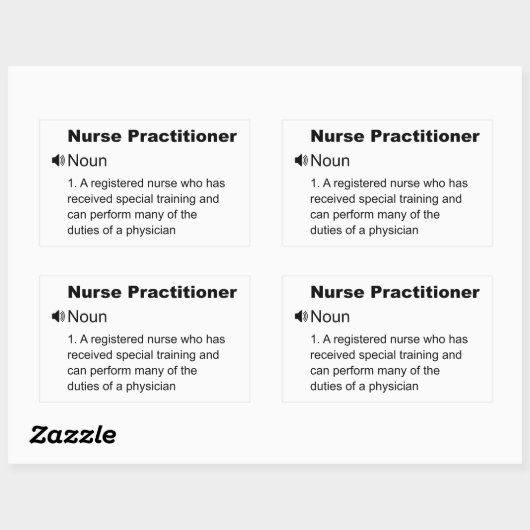 Funny Nurse Practitioner Definition Rechthoekige Sticker (Vel)