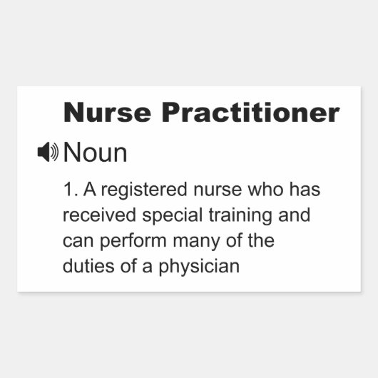 Funny Nurse Practitioner Definition Rechthoekige Sticker (Voorkant)