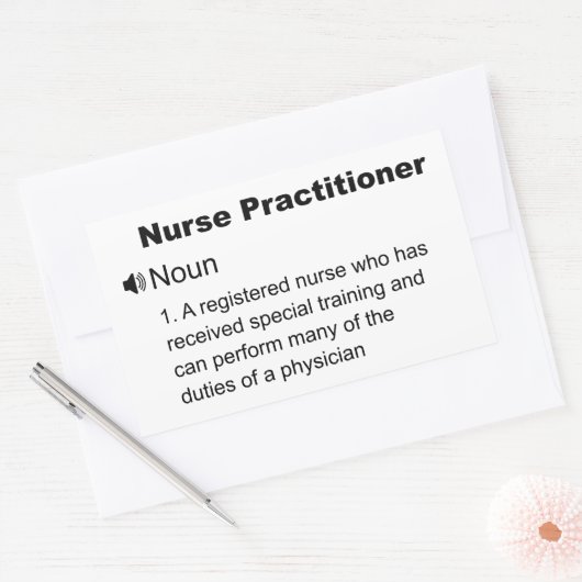 Funny Nurse Practitioner Definition Rechthoekige Sticker (Envelop)