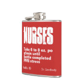Funny Nurse Prescription Label Heupfles (Links)
