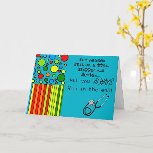 Funny Nurse Retirement Kaart (Gele Bloem)