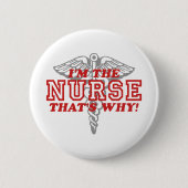 Funny Nurse Ronde Button 5,7 Cm (Voorkant)