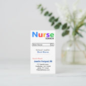Funny Nurse Search Adverteren Visitekaartje (Staand voorkant)