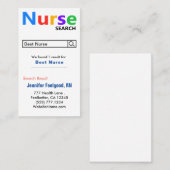 Funny Nurse Search Adverteren Visitekaartje (Voorkant / Achterkant)