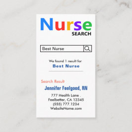Funny Nurse Search Adverteren Visitekaartje