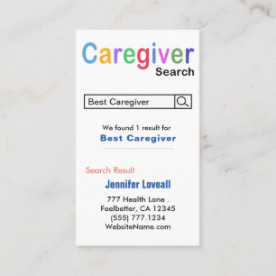 Funny Nurse Search Caregiver Visitekaartje