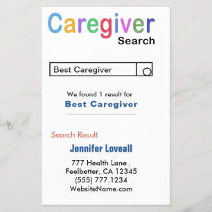 Funny Nurse Search Caregiver Visitekaartje Flyer