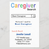 Funny Nurse Search Caregiver Visitekaartje Flyer (Achterkant)