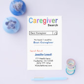 Funny Nurse Search Caregiver Visitekaartje Flyer (Enkel)