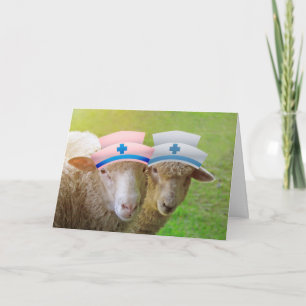 Funny Nurse Sheep krijgt het goed Kaart