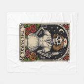 Funny Nurse Skeleton Tarot Kaart Halloween Nursing Fleece Deken (Voorkant (Horizontaal))