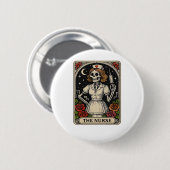 Funny Nurse Skeleton Tarot Kaart Halloween Nursing Ronde Button 5,7 Cm (Voorkant /achterkant)