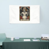 Funny Nurse Skeleton Tarot Kaart Halloween Nursing Spandoek (Beurs)