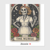 Funny Nurse Skeleton Tarot Kaart Halloween Nursing Sticker (Vel)