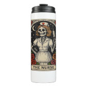 Funny Nurse Skeleton Tarot Kaart Halloween Nursing Thermosbeker (Voorkant)