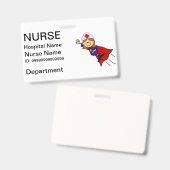 Funny Nurse Superheld ID Badge (Voor- en achterkant)