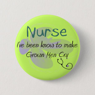 Funny Nurse T-shirts en giften "Grown Mannen Cry" Ronde Button 5,7 Cm