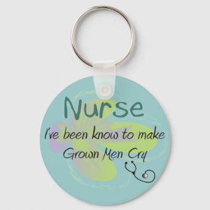 Funny Nurse T-shirts en giften "Grown Mannen Cry" Sleutelhanger