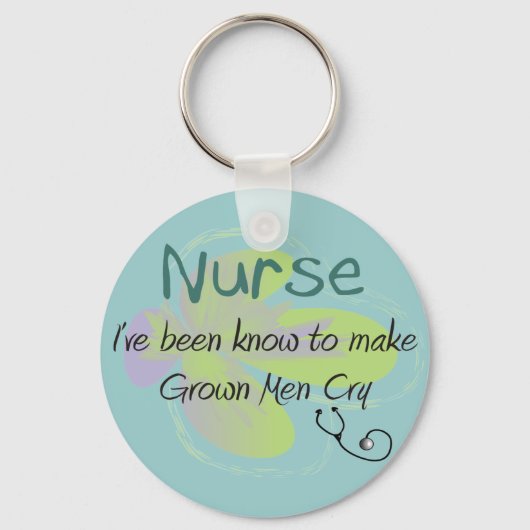 Funny Nurse T-shirts en giften "Grown Mannen Cry" Sleutelhanger (Voorkant)