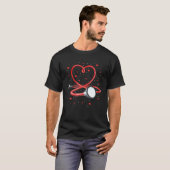 Funny Nurse Valentijnsdag Heart Stethoscoop T-shirt (Voorkant volledig)