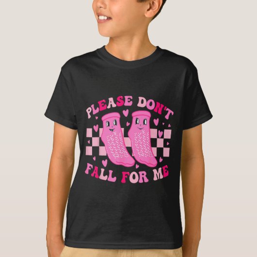 Funny Nurse Valentine Please Don't Fall For Me Rn  T-shirt (Voorkant)