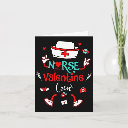Funny Nurse Valentines Day Nurse Crew Family Group Kaart (Voorkant)